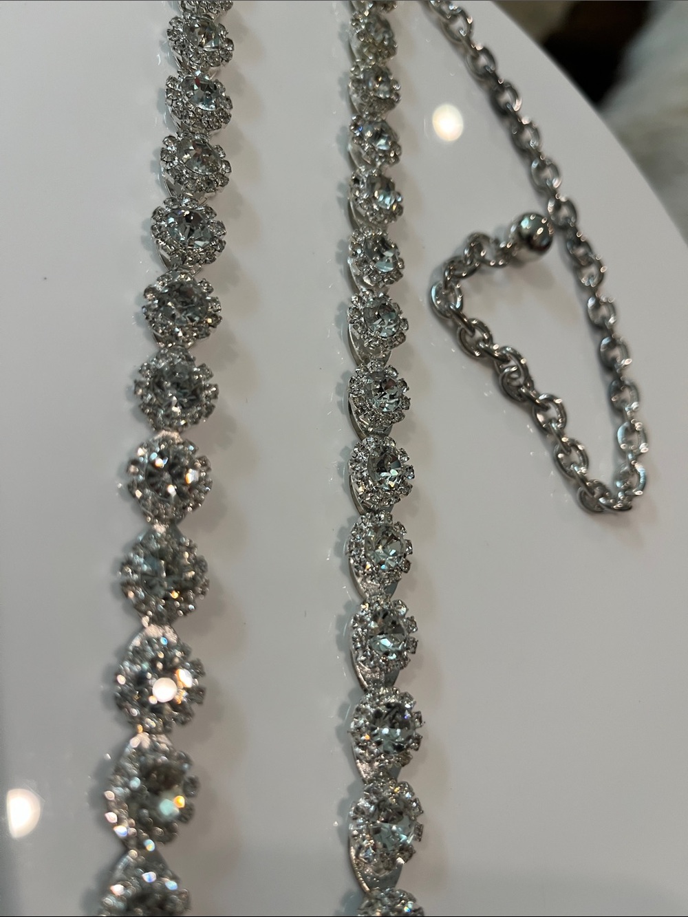 nOir Jewelry Silver Crystal Station BELT BRAND NEW STUNNING - Picture 3 of 7